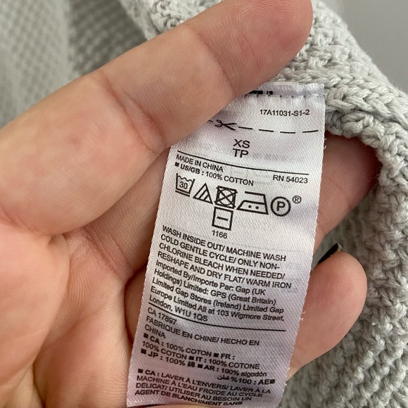 Gap • Neutral Cream Cotton Knit Open Front Slouchy Cardigan Sweater - Picture 10 of 13